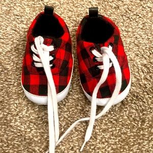 Baby 6-12 month Buffalo plaid shoes